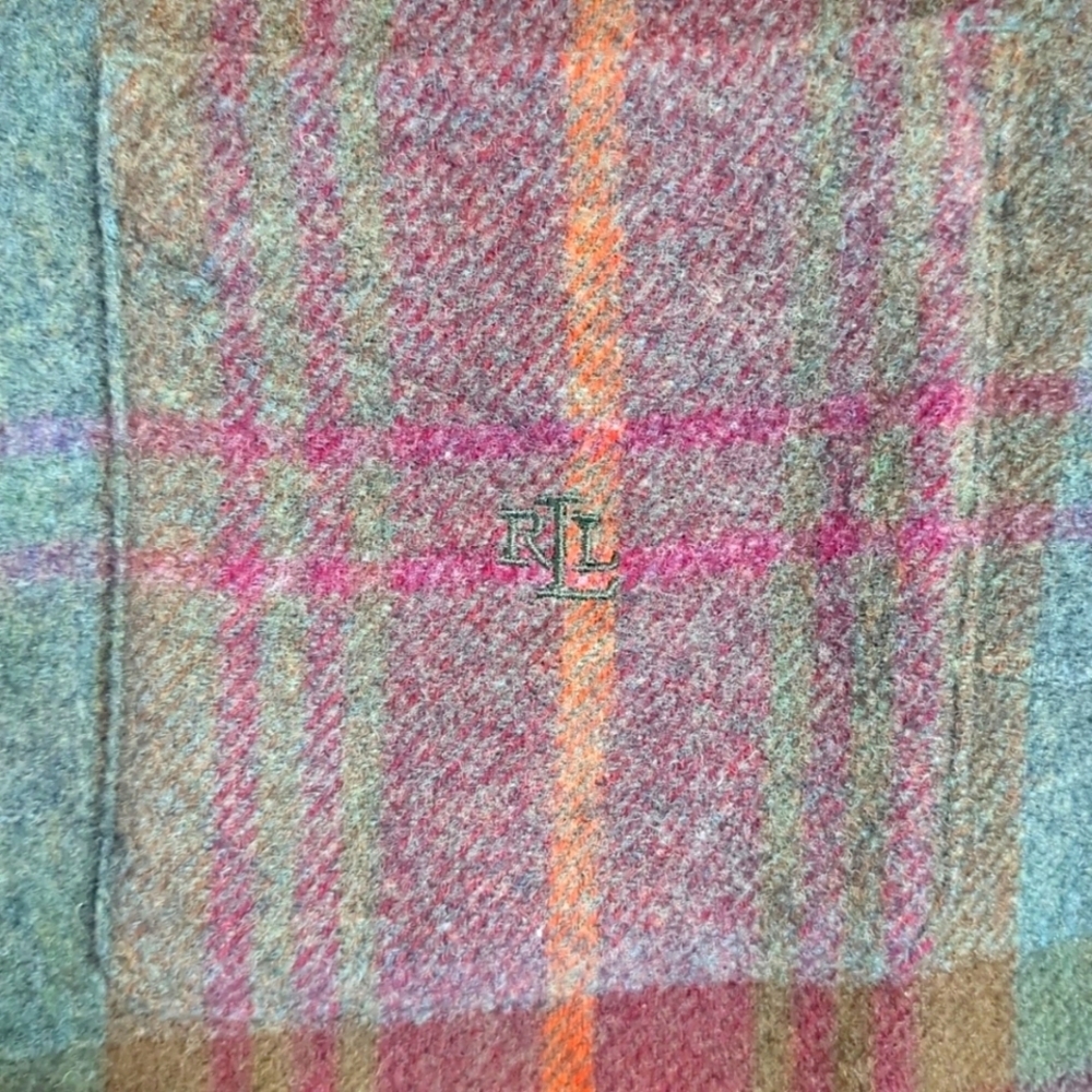 Ralph Lauren / Unisex Tartan Plaid Lambswool Jacket / L - Picture 7 of 7